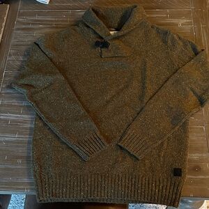 Men's Shawl Collar Sweater in Olive Green